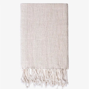 Filt pläd i linne och bomullsmix