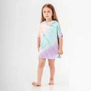 Supernova barnponcho tie dye ekologisk bomull