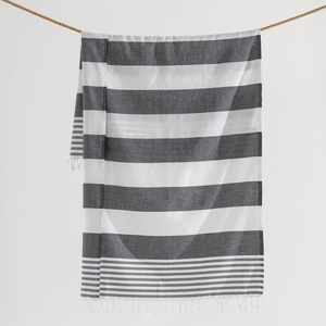 Marine hamamhandduk-Svart - Joi Living