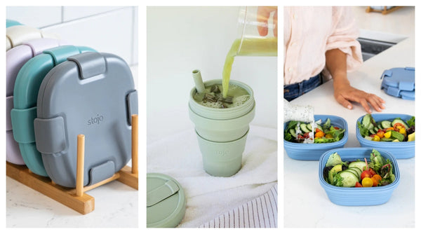 Stojo – Hopfällbara Matlådor & Koppar Kollektion