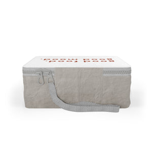 Paper and cotton lunch bag with zipper