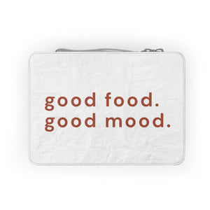 Paper and cotton lunch bag with zipper
