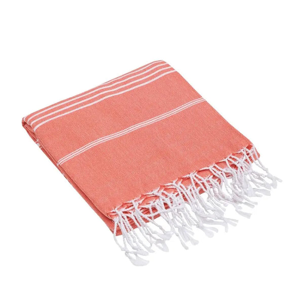 Joi Living - Stripe hamam handduk & strandlakan - Korall