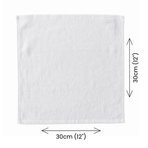 Ansiktshandduk vit infografik - storlek 30x30cm (12") bomull tvättlapp