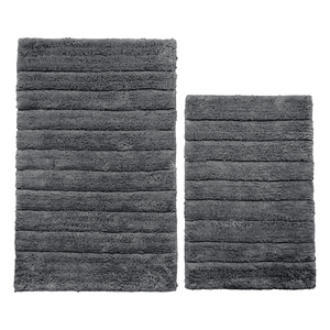 Mörkgrå badrumsmatta 2-pack i bomull