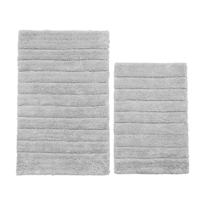 Ljusgrå badrumsmatta 2-pack i bomull