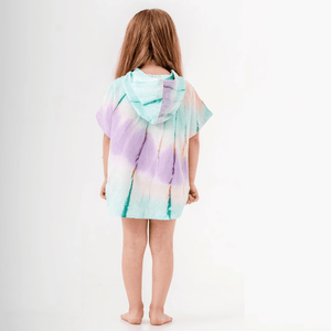 Lila turkos orange tie dye barn poncho