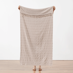 Beige strandhandduk snabbtorkande