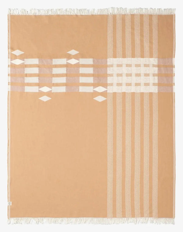 Boho stil inspirerad filt i naturfärger