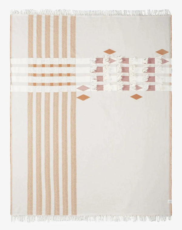 Boho stil inspirerad filt i naturfärger