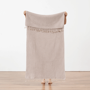 Beige våfflad badhandduk full längd - Joi Living