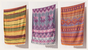 Etnisk hamamhandduk i tre färger - handvävd turkisk bomull med unika etniska mönster, perfekt för hem, strand och spa