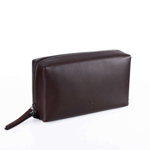 Getterön necessär i mörkbrun läder – klassisk reseväska i premiumkvalitet