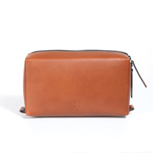 Getterön necessär i Tan läder – klassisk necessär framifrån