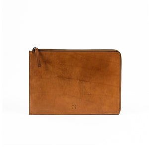 Grimmared laptopfodral 13 tum i brun narvläder framifrån