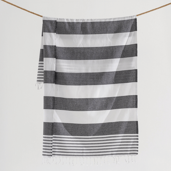 Marine hamamhandduk-Svart - Joi Living