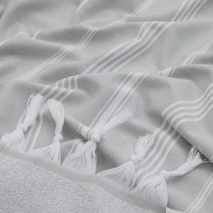 Hamamhandduk Souq semifrotté | strandlakan & badlakan grå