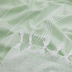 Hamamhandduk Souq semifrotté | strandlakan & badlakan grön