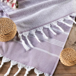 Hamamhandduk Souq semifrotté | strandlakan & badlakan lila
