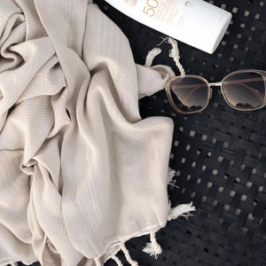 Joi Living - Tan enfärgad hamamhandduk - beige