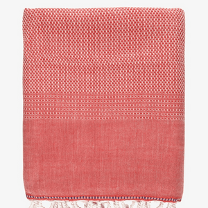 Joi Living - Tan enfärgad hamamhandduk - hallonröd