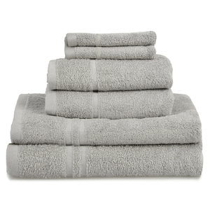 Ljusgrå frottéhanddukar i set om 6 – hotellkänsla