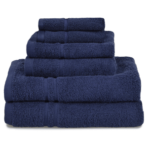 Mörkblått handduksset i frotté – 6-delars set