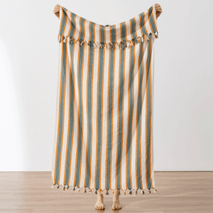 Klassisk Orange hamamhandduk i randig design snabbtorkande