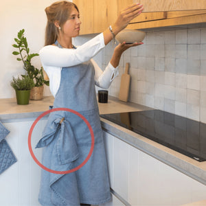 Kökshandduk Myrna denim med förkläde