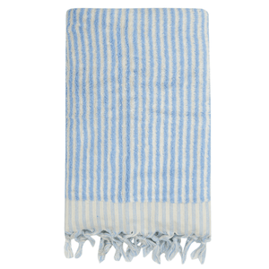 Ljusblå lyxig frottéhandduk i bomull