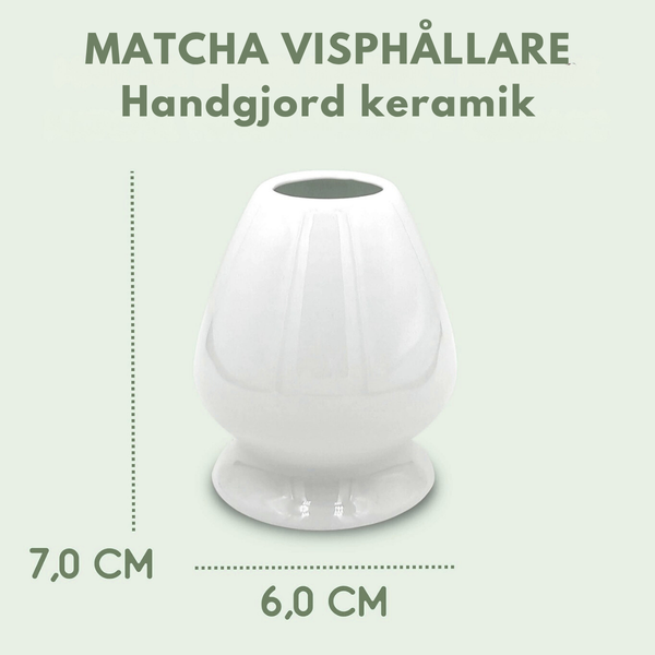 Vit keramik matcha visphållare i japansk stil