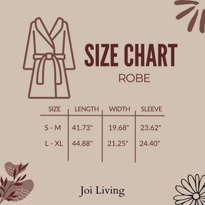 Morgonrock i premium bomull size chart