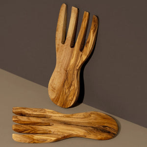 Olivträ salladbestick med ergonomisk design