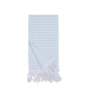 Vikta Scandi handduk i turkosa ränder