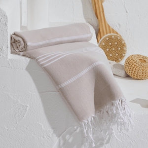 Stripe hamamhandduk & strandhandduk
Beige - Joi Living
