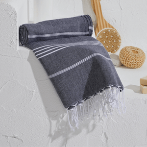 Stripe hamamhandduk & strandhandduk
Svart - Joi Living