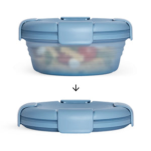 Stojo hopfällbar matlåda blå 36 oz stängd