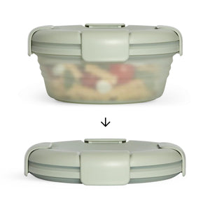 Stojo hopfällbar matlåda sage grön 36 oz stängd