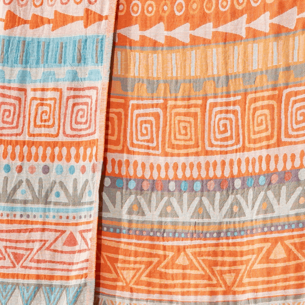 Närbild på geometriskt mönster – Maori pläd (Färg 2)