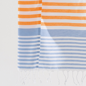 Orange randig stor strandhandduk - Trio
