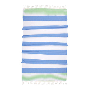Randig färgglad hamamhandduk - Blå