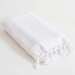 Lyxigt vitt badlakan i ekologisk bomull