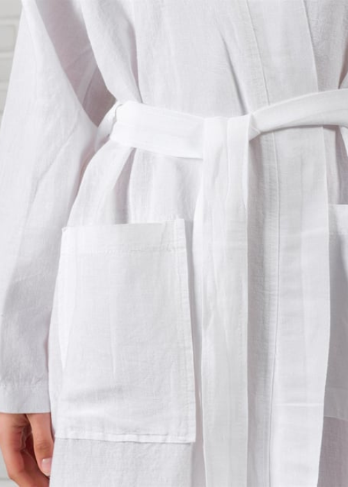 Linen dressing gown - White