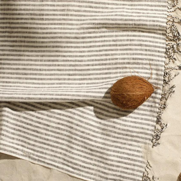 Bath towel linen - stripes