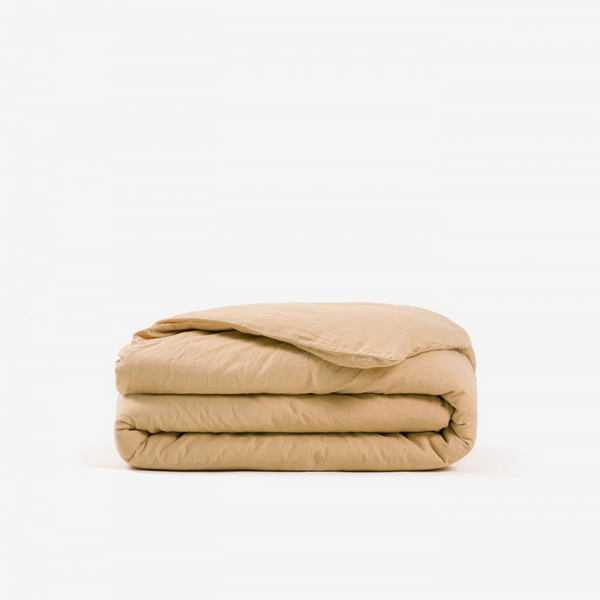 påslakanset sängkläder sandfärgad linne och bomull
