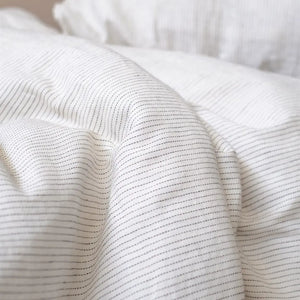 Påslakanset linnemix - Vit randig - Joi Living