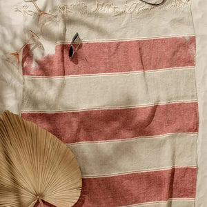 Badlakan linne -  red stripes