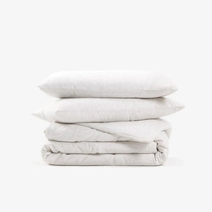 Påslakanset linnemix - Vit randig - Joi Living